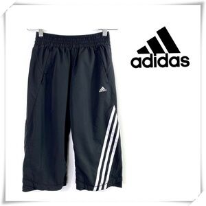 Adidas Kids 3 Stripe Crop Pants Black